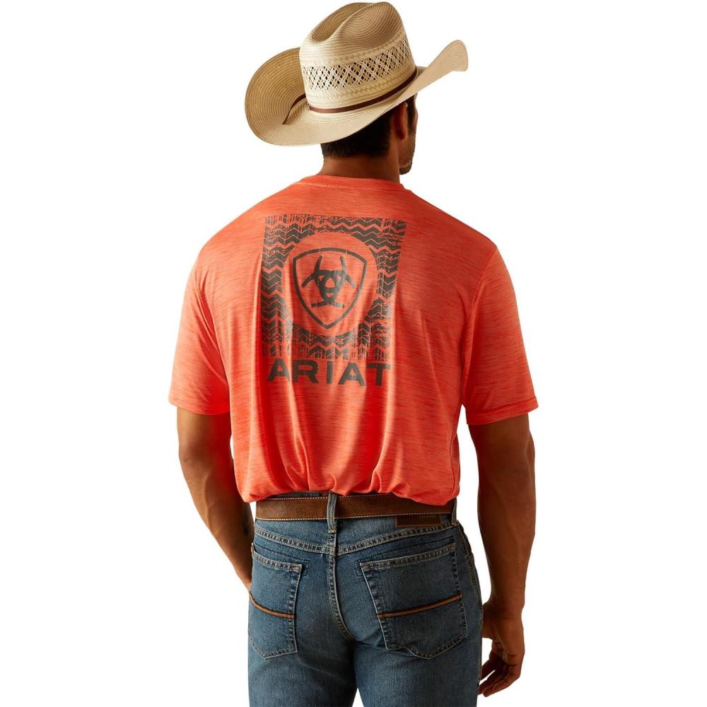 imageAriat Mens Charger Ariat SW Shield TShirtHot Coral