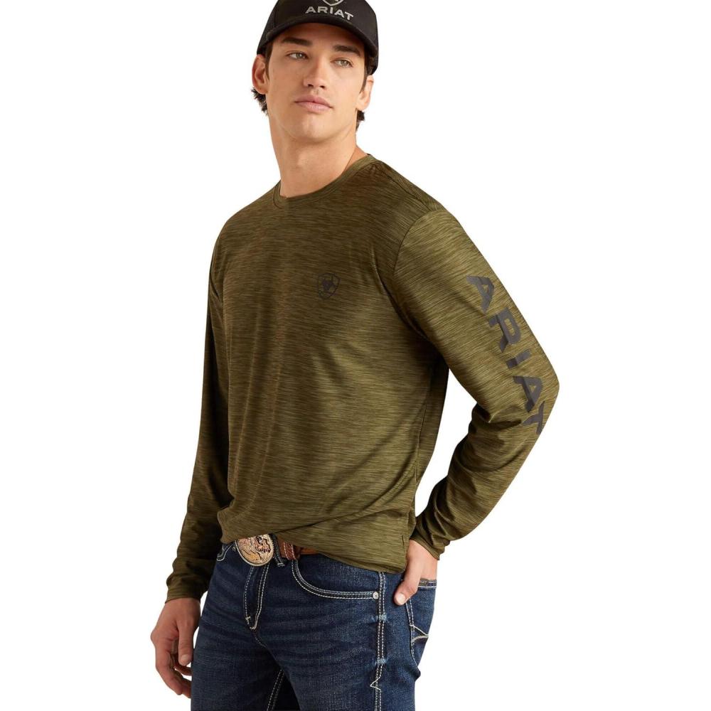 imageAriat Mens Charger Logo TShirtBrine Olive