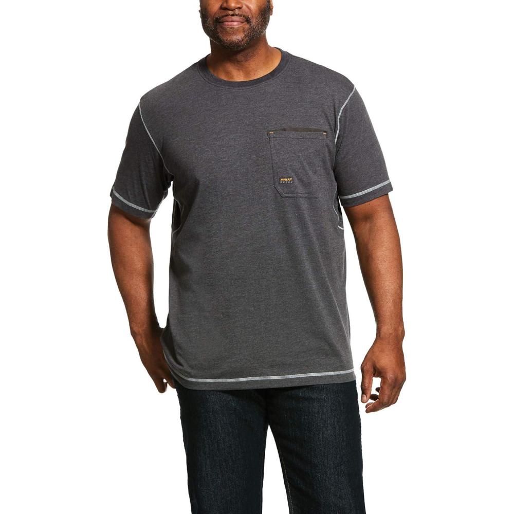 imageAriat Mens Rebar Short Sleeve CrewCharcoalheather