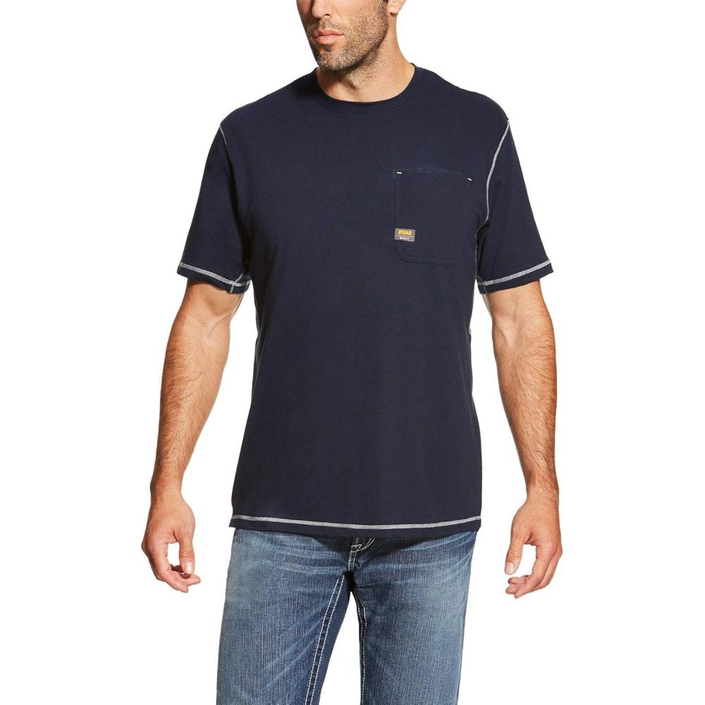 imageAriat Mens Rebar Short Sleeve CrewNavy