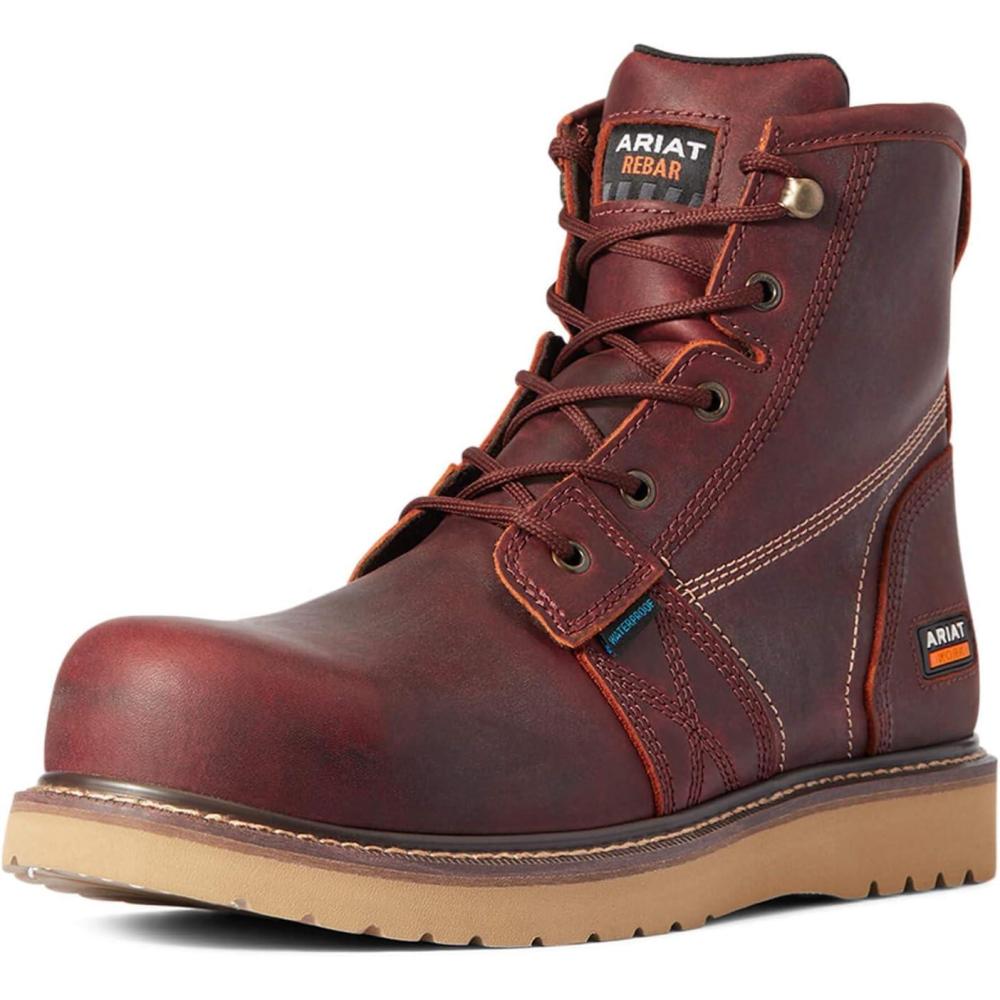 imageAriat Mens Rebar Wedge 6quot Waterproof Composite Toe Work BootRusted Copper