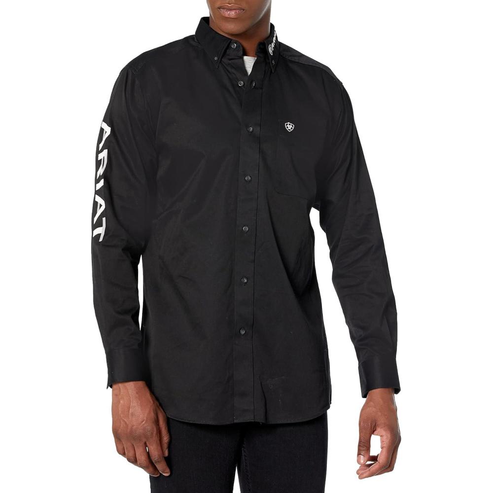 imageAriat Mens Team Logo Twill Fitted ShirtBlackWhite