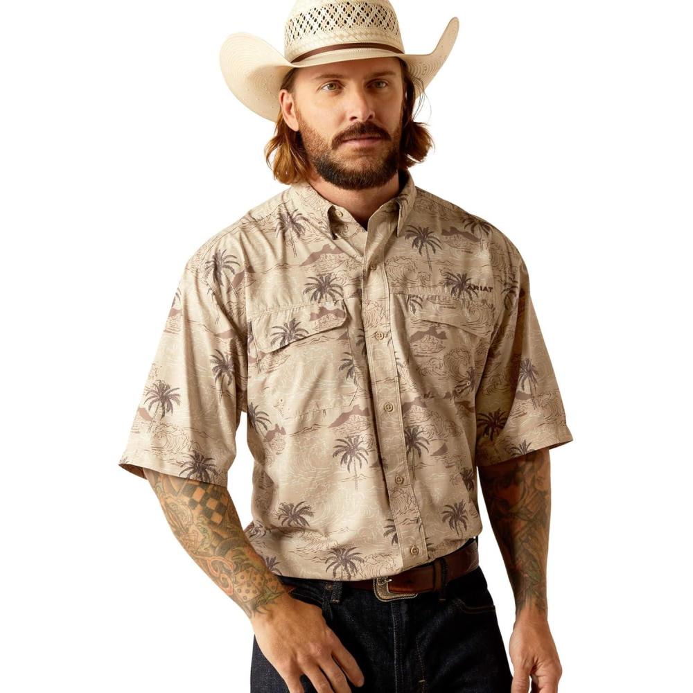 imageAriat Mens Ventek Blue Outbound ShirtDesert Mocha