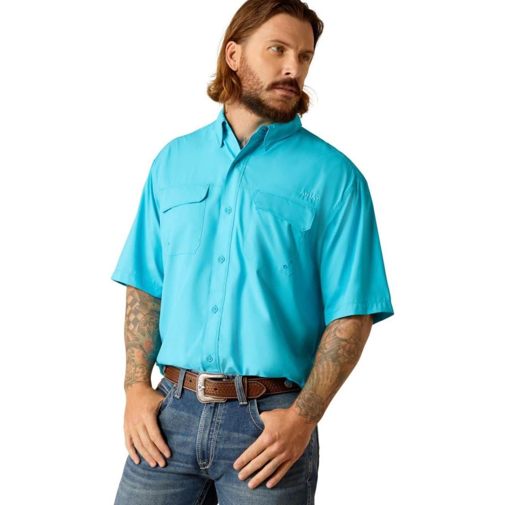 imageAriat Mens Ventek Blue Outbound ShirtTurquoise Reef