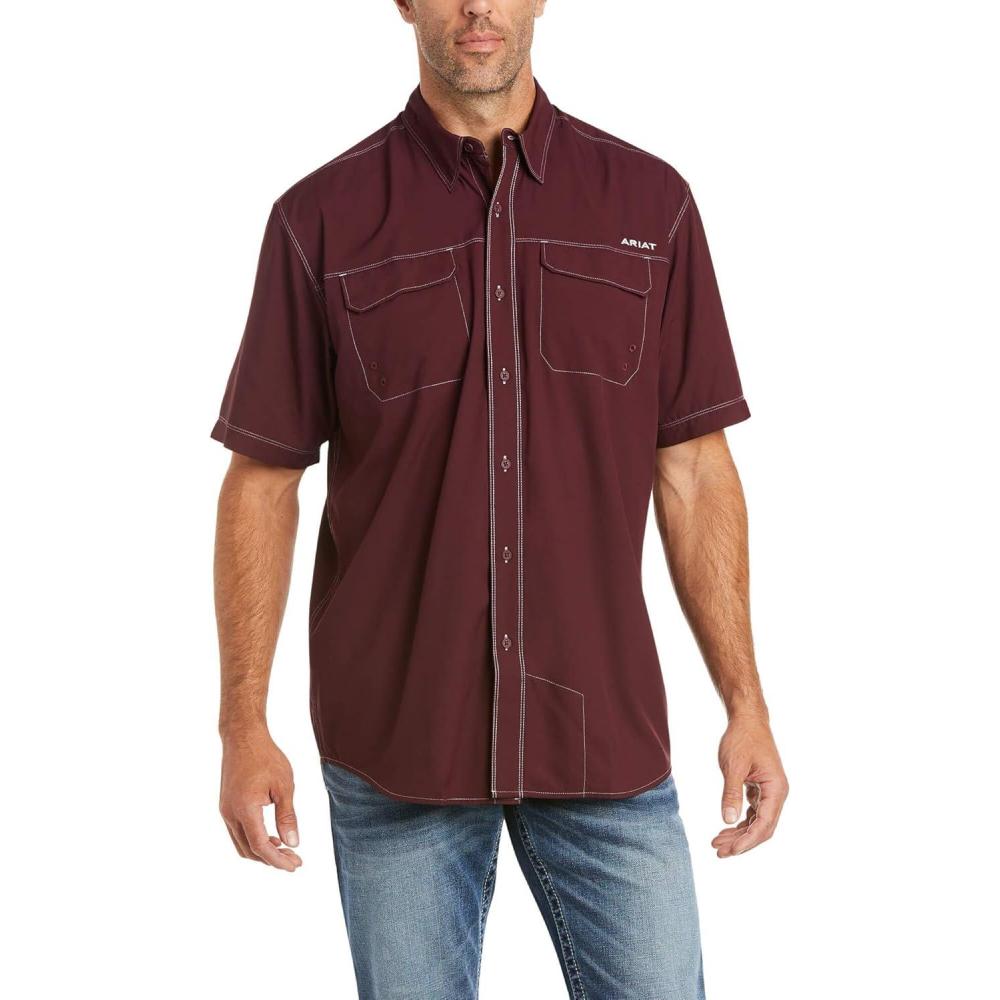 imageAriat Mens Venttek Outbound Classic Fit ShirtBerry Bark