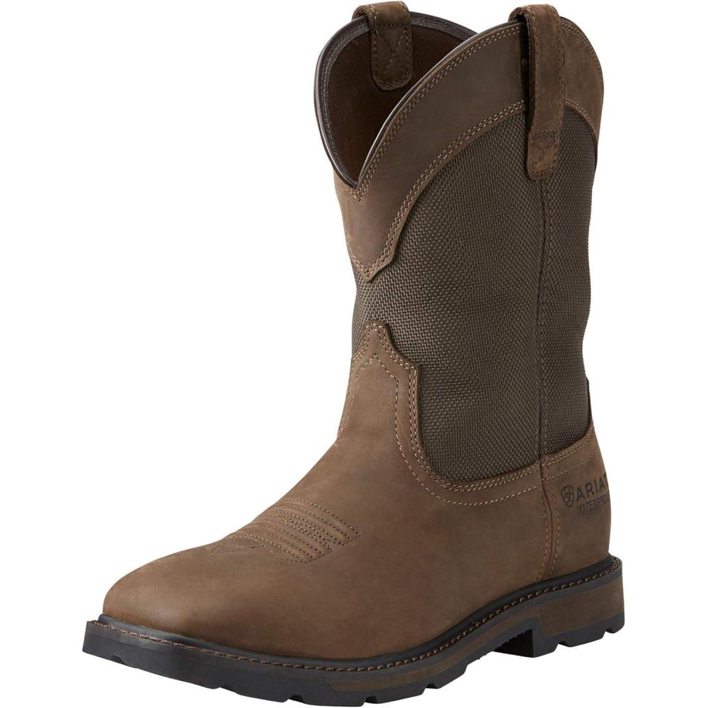 imageAriat Mens Workhog WS H20 ST BootPalm BrownBallistic Brown