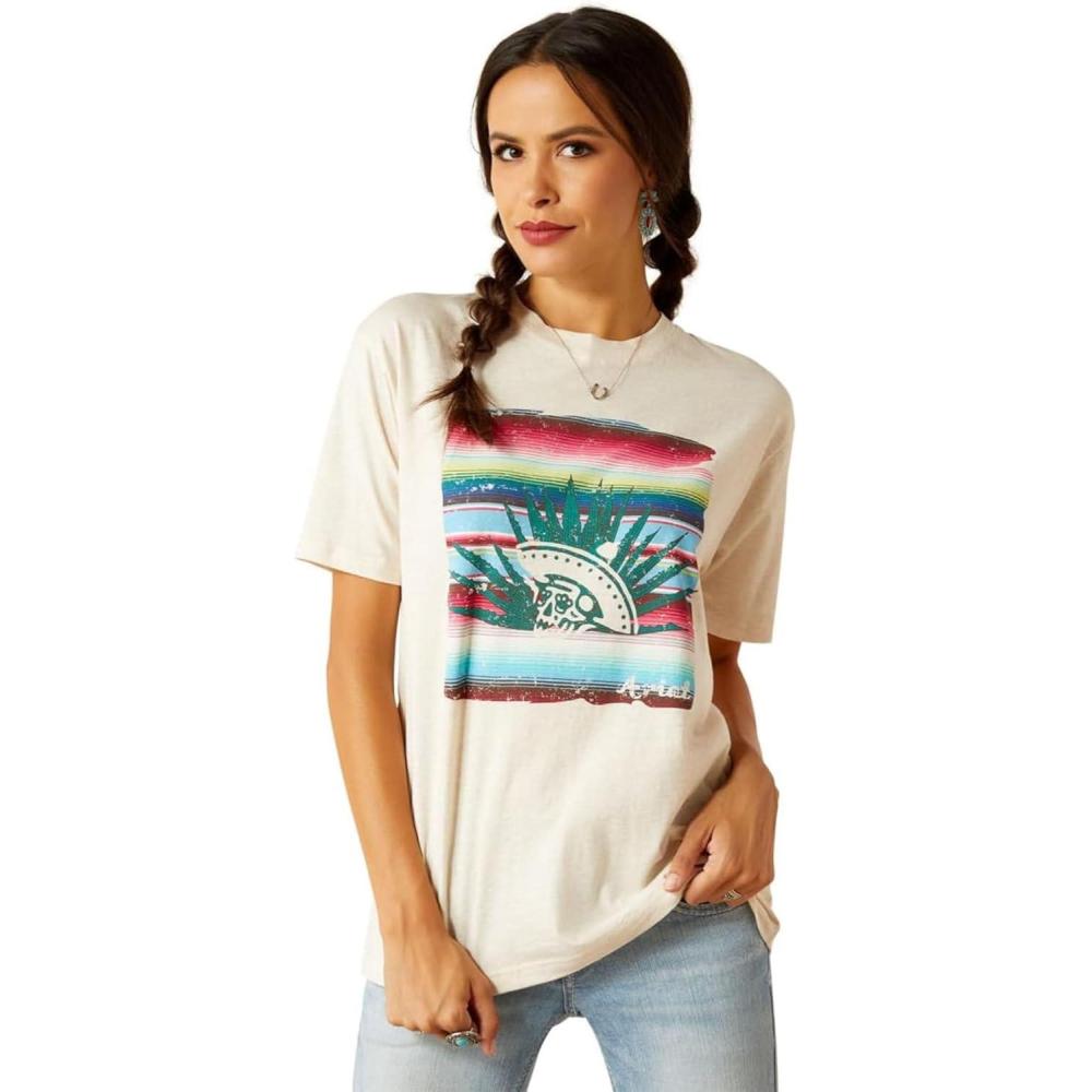 imageAriat Womens Ariat Denim Label TShirtOatmeal Heather