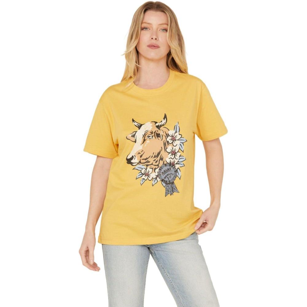 imageAriat Womens Ariat Denim Label TShirtOchre