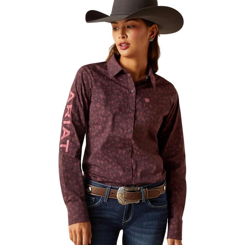 imageAriat Womens Kirby Pro Tawny Port ShirtAncestry Print