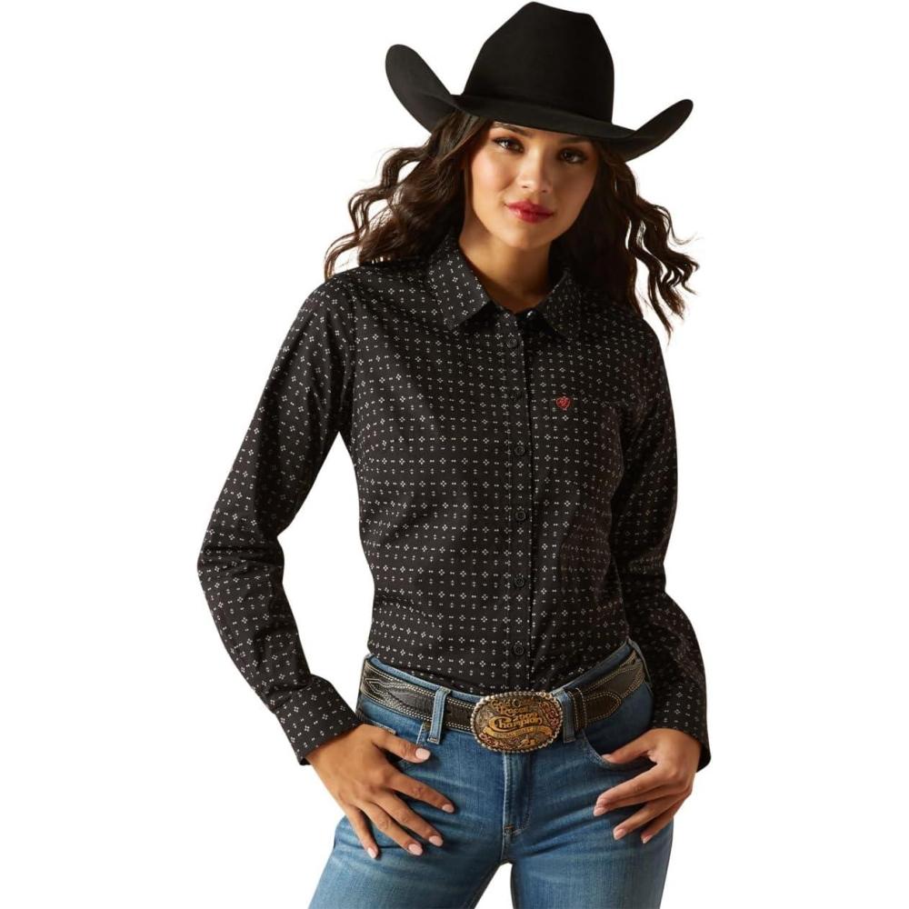 imageAriat Womens Kirby Pro Tawny Port ShirtGia Geo Print