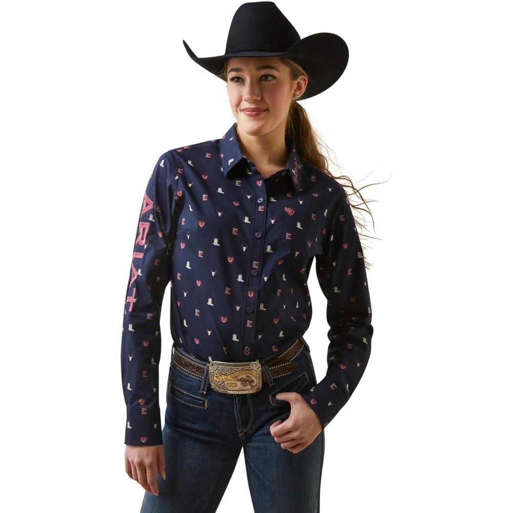 imageAriat Womens Kirby Pro Tawny Port ShirtWestern Love Print