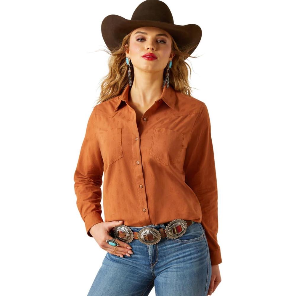 imageAriat Womens Real Billie Jeans ShirtGlazed Ginger Dobby