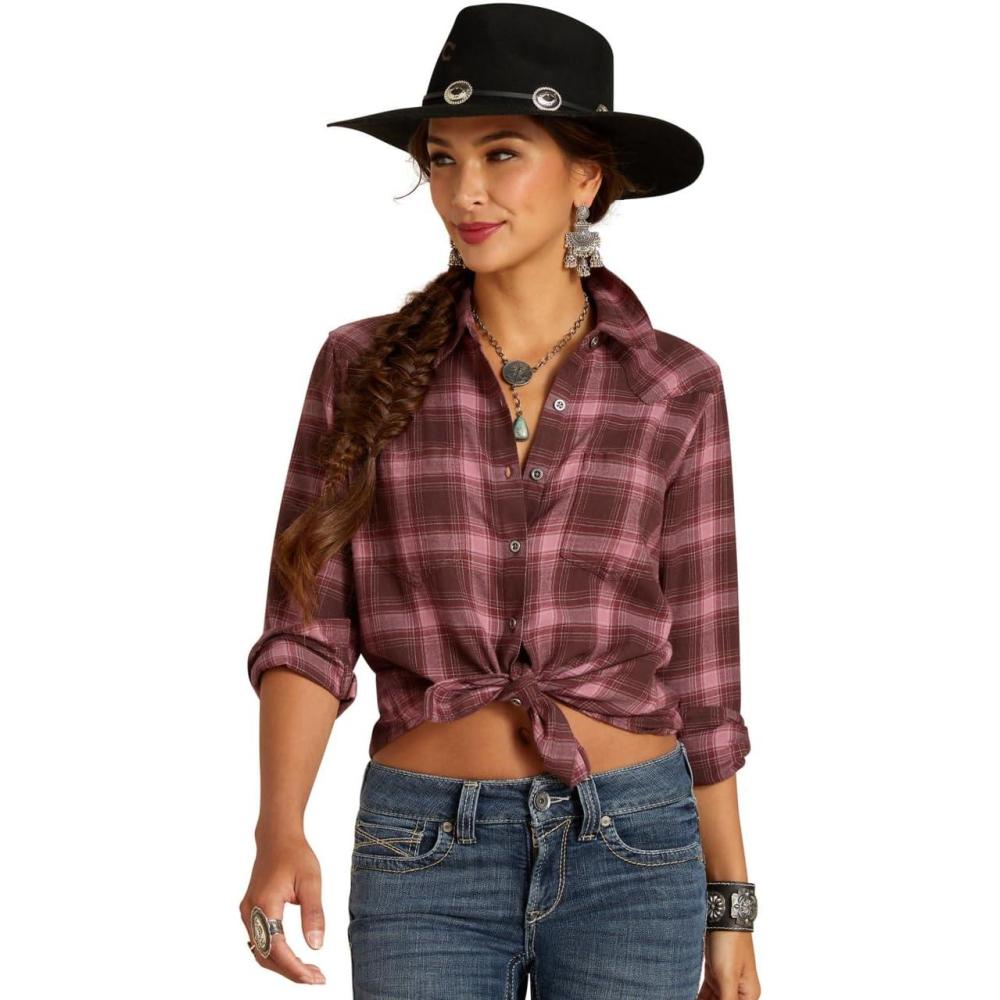 imageAriat Womens Real Billie Jeans ShirtLucky Plaid