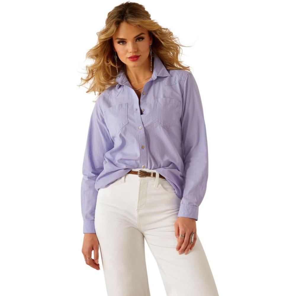 imageAriat Womens Real Billie Jeans ShirtSweet Lavender