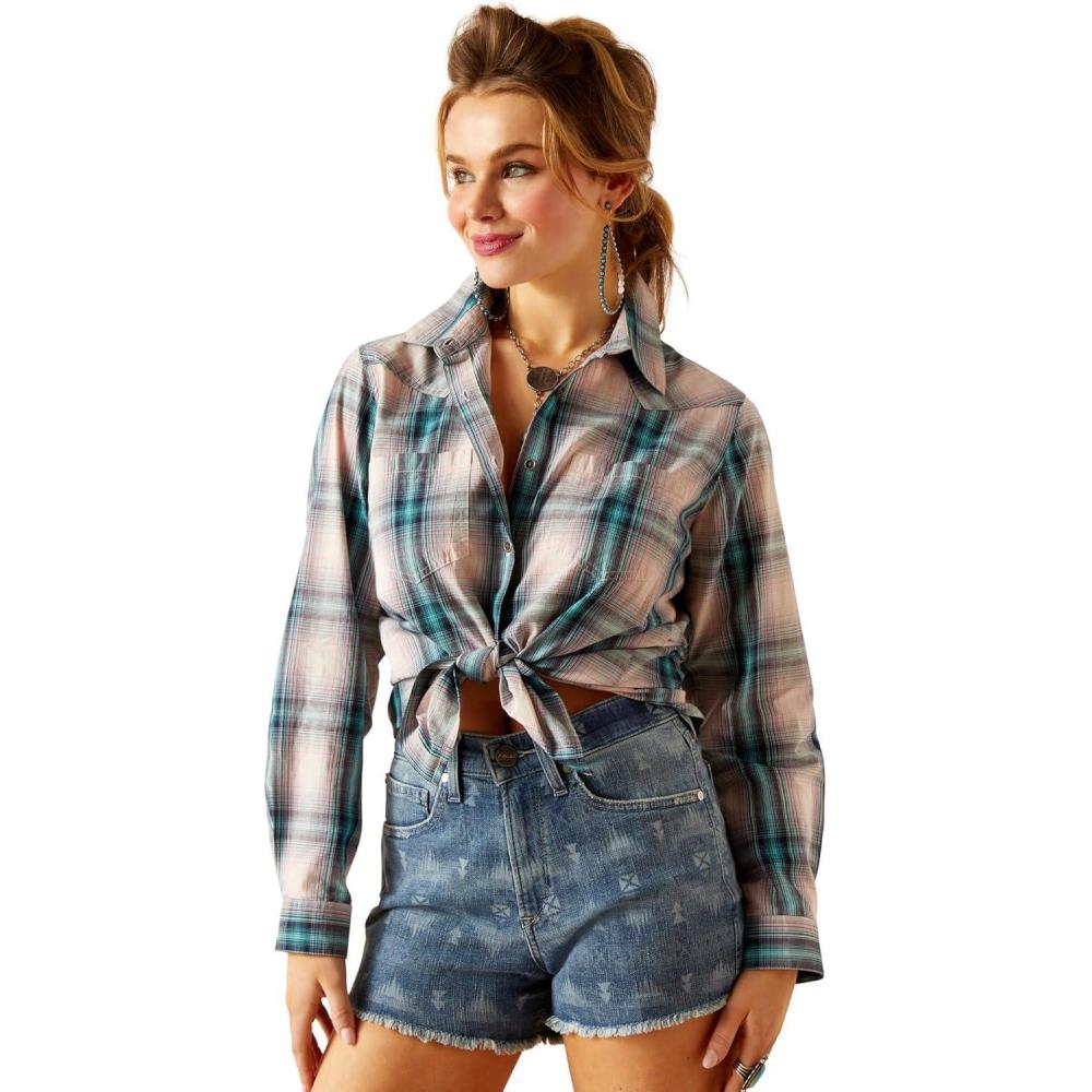 imageAriat Womens Real Billie Jeans ShirtTomboy Plaid