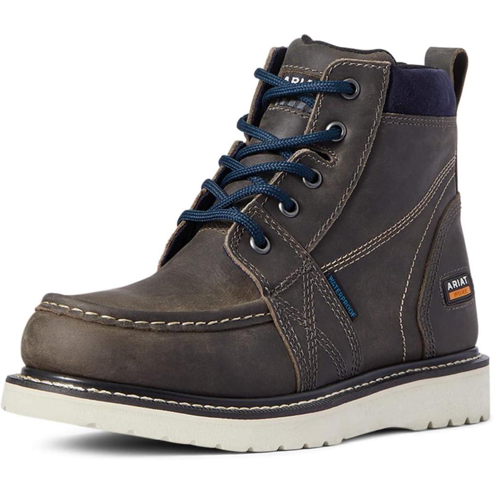 imageAriat Womens Rebar Wedge Moc Toe Waterproof Work BootSteel Grey