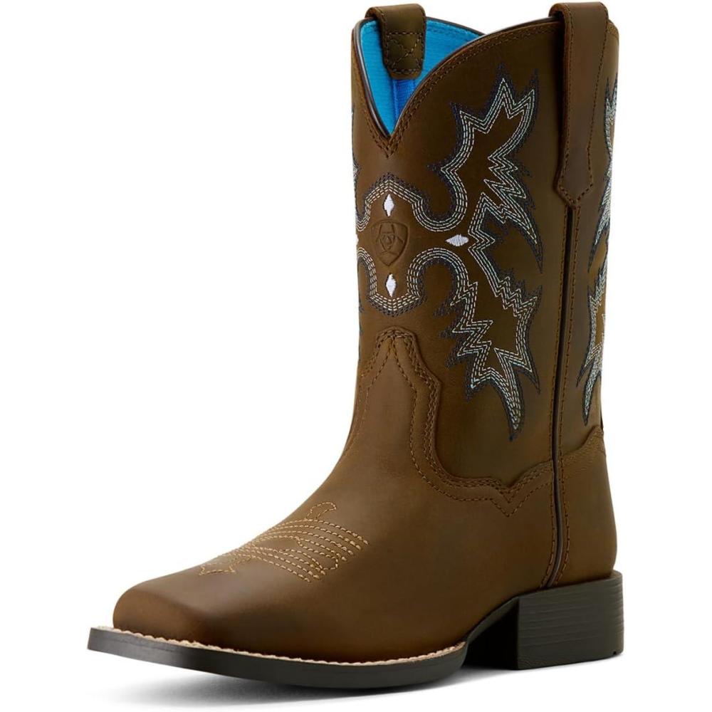 imageAriat Womens Tombstone Wide Square Toe Western Cowboy BootDistressed Brown