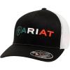 imageARIAT Mens Mexican Flag Colors Embroidered Snapback Cap Black with White Mesh Back 6Panel Mid ProfileBlack