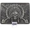 imageARIAT Mens Rectangle Chief Skull BuckleAntique Silver