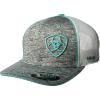 imageAriat Mens Cap Heather Grey Turquoise Logo White Mesh Flex Fit 110 Adjustable Snapback
