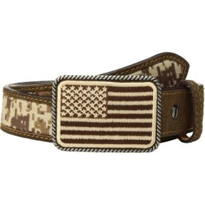 ARIAT Boy’s Sport Patriot w/USA Flag Buckle Belt (Little Kids/Big Kids)(Med Brown)