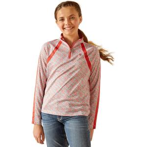 ARIAT Boys’ Sunstopper 3.0 1/4 Zip Baselayer(Petals)