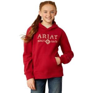 ARIAT Girls’ Ranch Goods Hoodie(Rio Red)