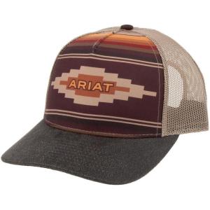 ARIAT Ladies Snap Back Aztec Logo Hat, Tan
