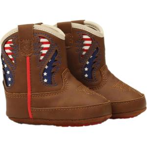 ARIAT Lil’ Stompers Infant Unisex Western Boots(Brown/Usa Flag (George))