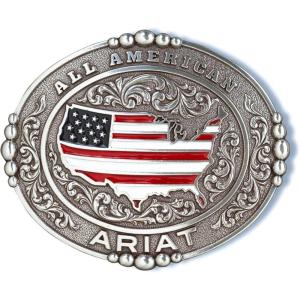 ARIAT Men’s All American Belt Buckle, Silver