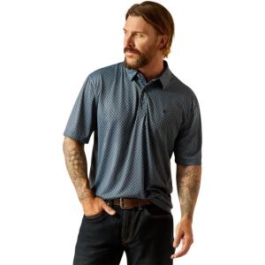 ARIAT Men’s All Over Print Polo(Newsboy Blue)