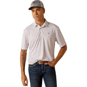 ARIAT Men’s All Over Print Polo(White)