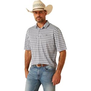 ARIAT Men’s All Over Print Polo(White Core)