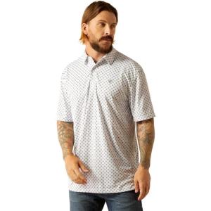ARIAT Men’s All Over Print Polo(White Geo)
