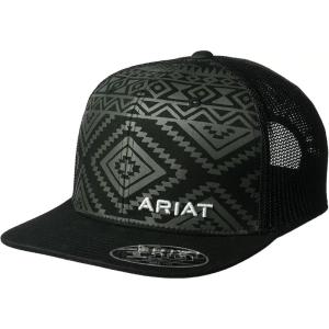 ARIAT Men’s Aztec Black Flat Bill Cap(Black)