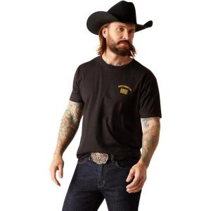 ARIAT Men’s Buckaroo T-Shirt, Buckhorn(Black/Usa Workwear)