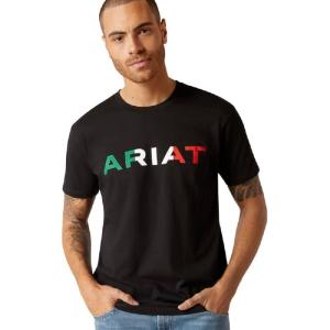 ARIAT Men’s Buckaroo T-Shirt, Buckhorn(Black/Viva Mexico)