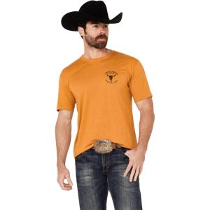 ARIAT Men’s Buckaroo T-Shirt, Buckhorn(Buckhorn Heather/Bison Skull)