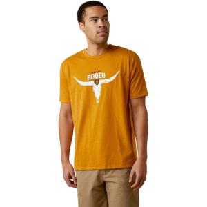 ARIAT Men’s Buckaroo T-Shirt, Buckhorn(Buckhorn Heather/Rodeo Skull)