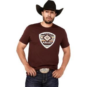 ARIAT Men’s Buckaroo T-Shirt, Buckhorn(Burgundy)