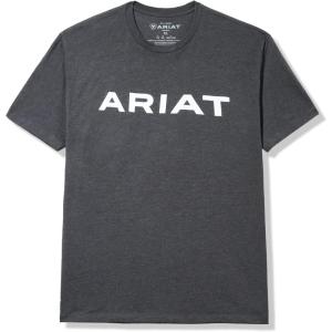 ARIAT Men’s Buckaroo T-Shirt, Buckhorn(Charcoal Heather/Branded)