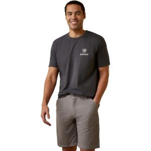 ARIAT Men’s Buckaroo T-Shirt, Buckhorn(Charcoal Heather/Offset Circle)