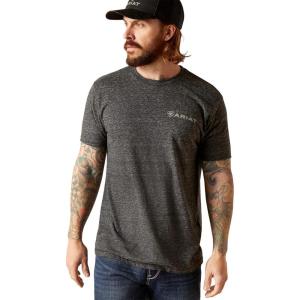 ARIAT Men’s Buckaroo T-Shirt, Buckhorn(Onyx Snow/Camo Ring)
