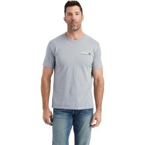 ARIAT Men’s Buckaroo T-Shirt, Buckhorn(Stone Heather/Horizontal)