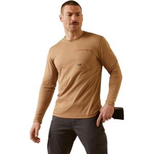 ARIAT Mens MNS RBR Wkmn Bn Fr THS Ls T-sh TGR Ey(Tiger’s Eye)