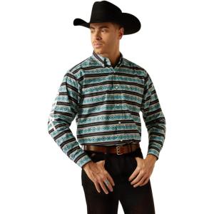 ARIAT Men’s Pro Series Classic Fit Shirt(Turquoise/White)