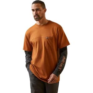 ARIAT Men’s Rebar Cotton Strong Dually(Carmel Cafe/ Charcoal Heather)