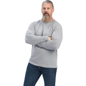 ARIAT Men’s Rebar Cotton Strong Long Sleeve Shirt(Heather Grey)