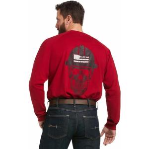 ARIAT Mens Rebar Cotton Strong Roughneck Graphic T-Shirt(Rio Red)