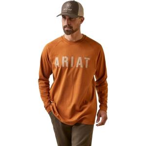ARIAT Men’s Rebar Cotton Strong T-Shirt(Carmel Cafe)